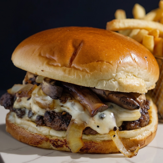 Mushroom Swiss Cheeseburger