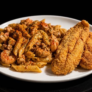 2pc Fish & Cajun Shrimp Pasta
