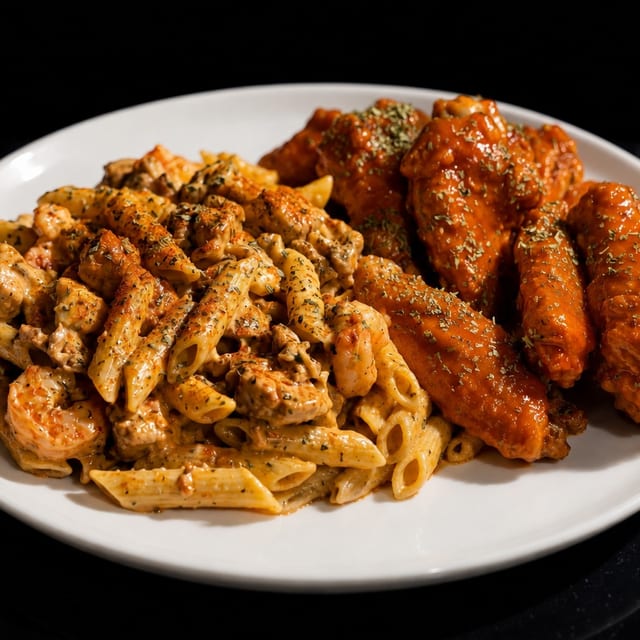 5pc Wings/Kulture Gras Pasta.