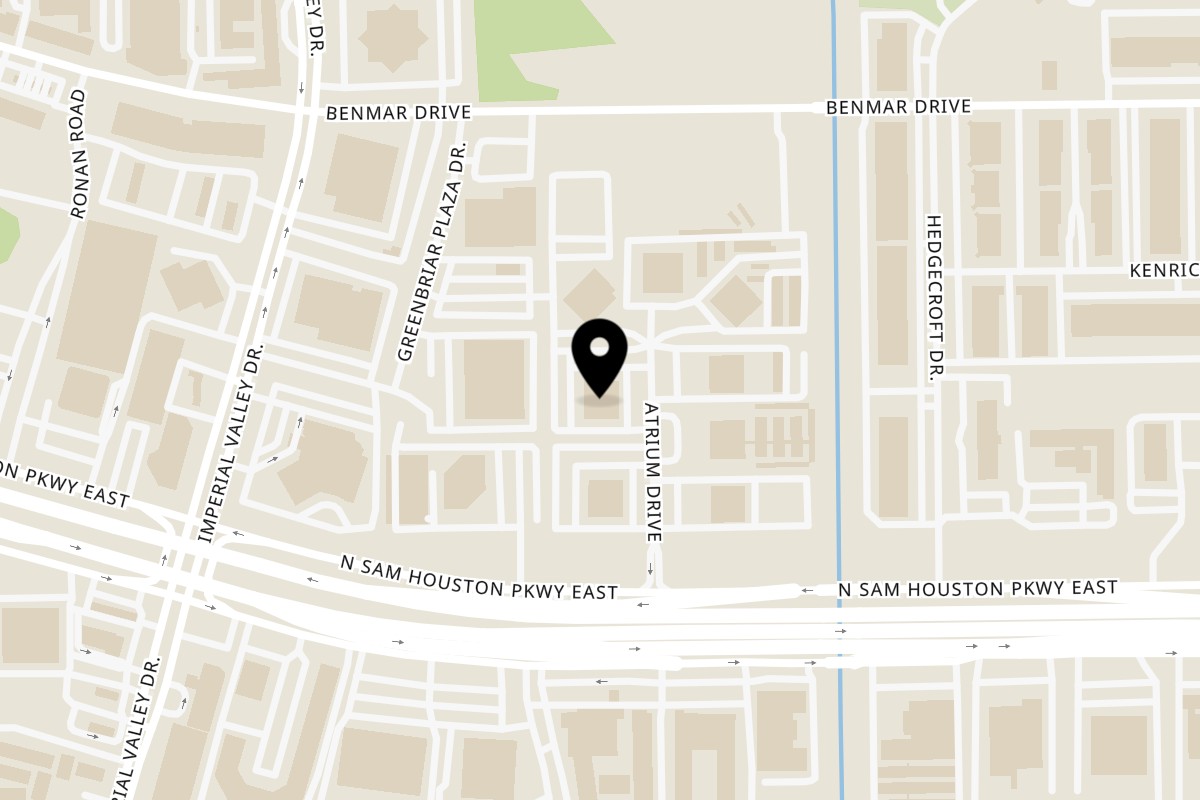 Map showing the location of Kulinary Kulture Kitchen on 507n N Sam Houston Pkwy E Suite 155 in Houston
